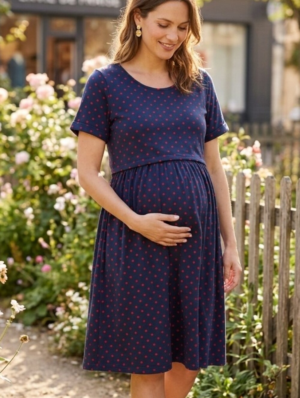 Envie De Fraise Polka Dot Maternity Dress.